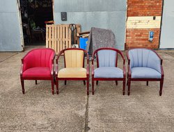Wooden Frame Tub Chairs For Sale