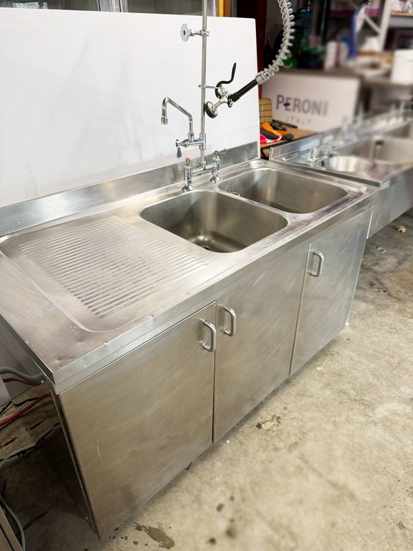 Stainless steel double sink for sale