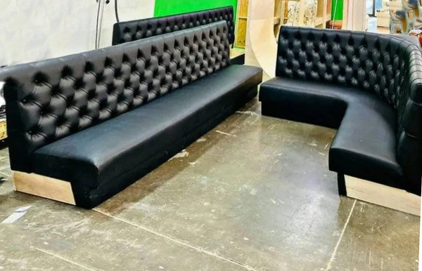 Black banquette seating made to order