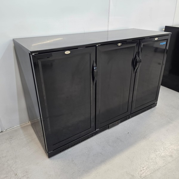 Black triple door bottle fridge