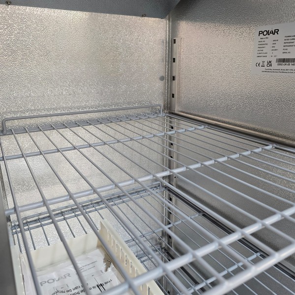 Polar Upright Fridge with wire shelves