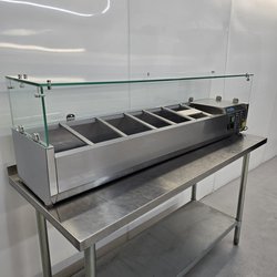 New B Grade Polar Countertop Pizza Topping Prep Fridge 7x 1/4GN G609 For Sale