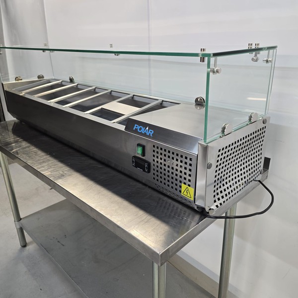 New B Grade Polar Countertop Pizza Topping Prep Fridge 7x 1/4GN G609 For Sale New B Grade Polar Countertop Pizza Topping Prep Fridge 7x 1/4GN G609 For Sale