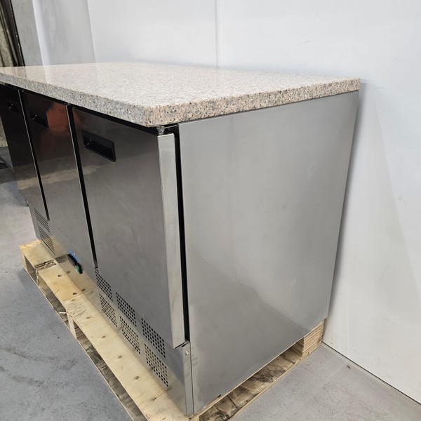 Three door prep fridge with marble top Three door prep fridge with marble top