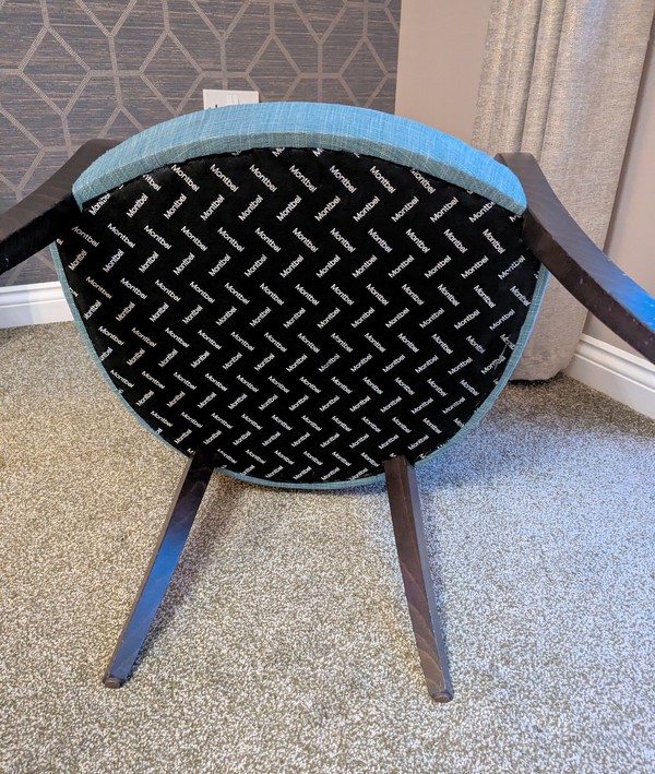 2x Blue Padded Chairs For Sale