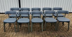 Blue Padded Cafe Chairs For Sale