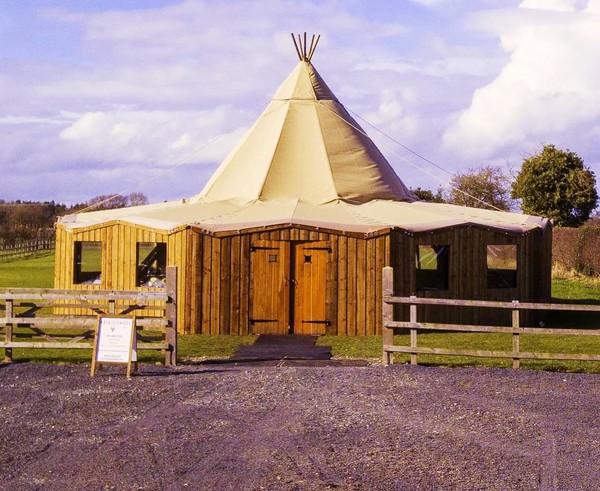 Tipi with wood sides for sale