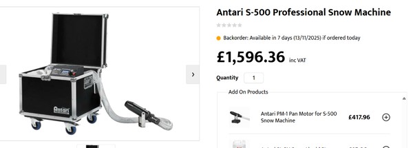 Antari Snow Machine For Sale