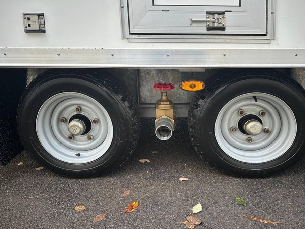 Twin wheel toilet trailer
