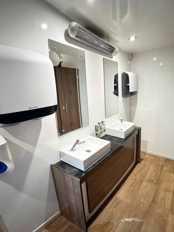 White interior toilet trailer