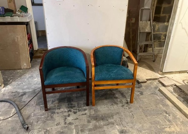 Blue upholstered tub chairs Blue upholstered tub chairs