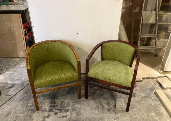 Green upholstered tub chairs Green upholstered tub chairs