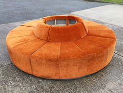 Round Orange Bench Seating