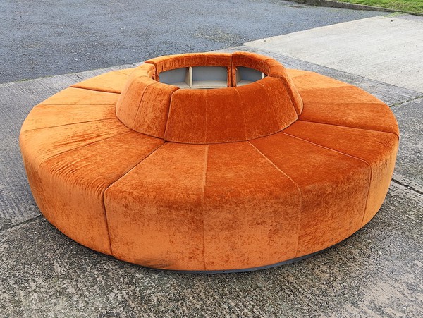 Round Orange Bench Seating