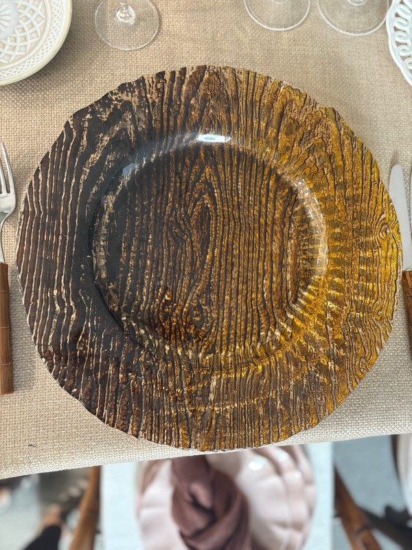 Bark Style Glass Charger Plate Bark Style Glass Charger Plate