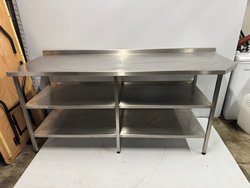 2m long stainless steel prep table
