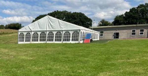 Marquee at sports club Marquee at sports club