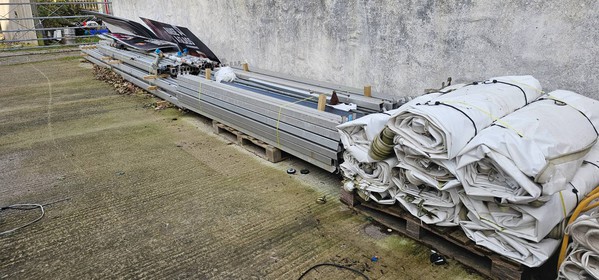 Marquee dismantled in storage Marquee dismantled in storage