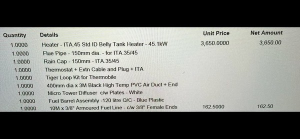 Secondhand Thermobile ITA.45 Heater with Belly Tank and External Barrel For Sale Secondhand Thermobile ITA.45 Heater with Belly Tank and External Barrel For Sale
