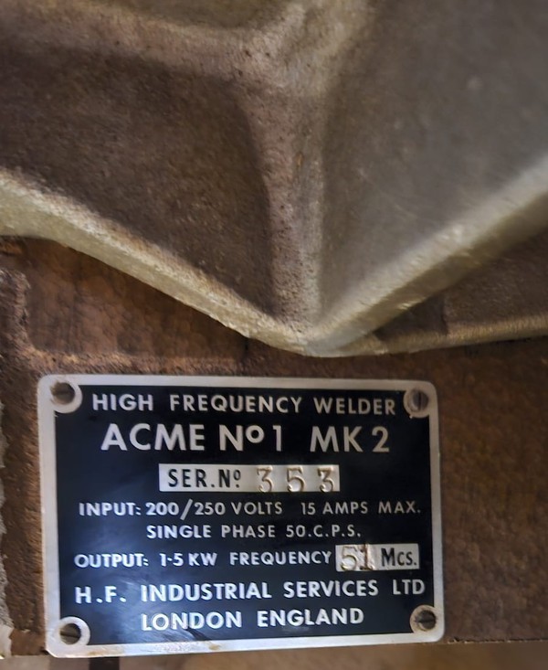 H.F. Industrial Services Ltd Acme No.1 Mk2 SERNo.353