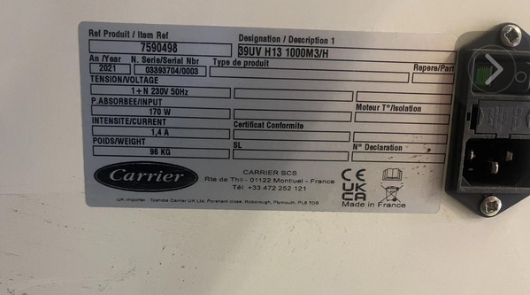 Secondhand Carrier Air Purifier