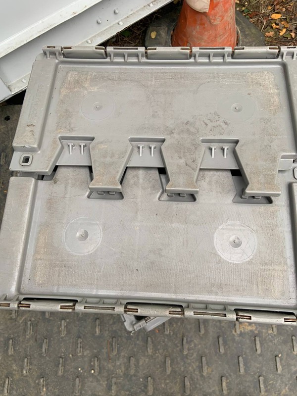 Catering equipment storage box with lid