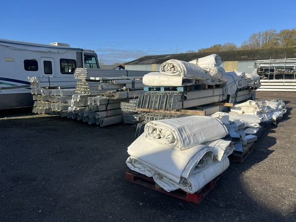 Marquee stacked for collection