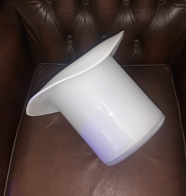 Used Glass Top Hat Ice Bucket