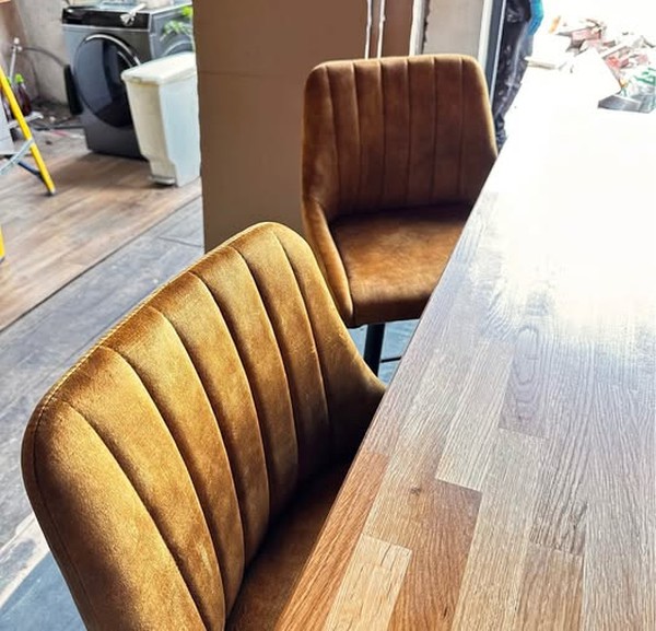 4x Padded Bar Stools For Sale
