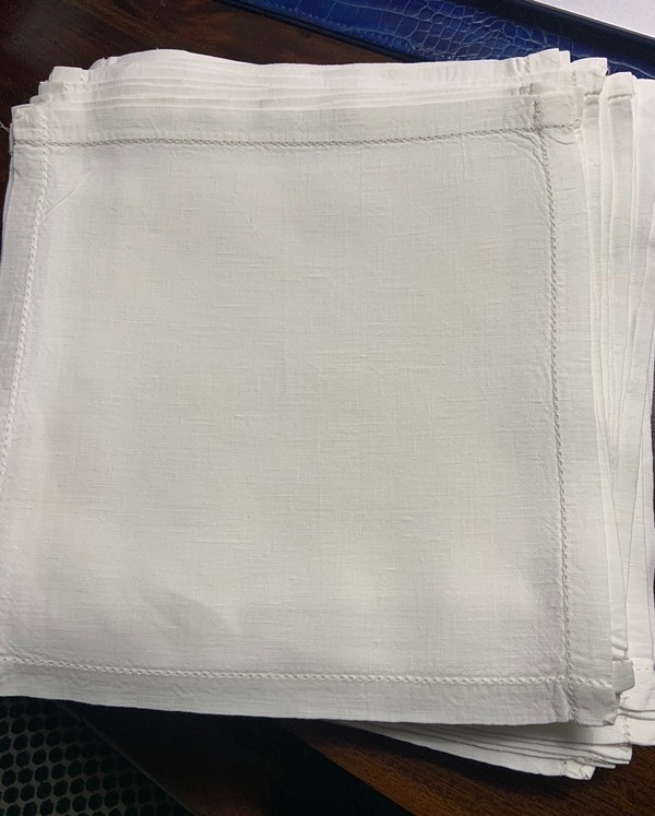 Used White Pinhole Napkins