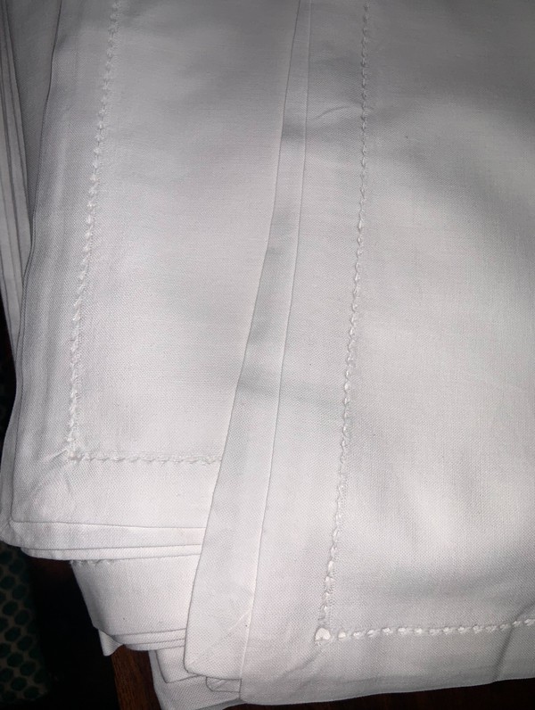 Secondhand White Hempstitched Napkin