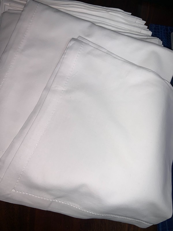 White Hempstitched Napkin For Sale