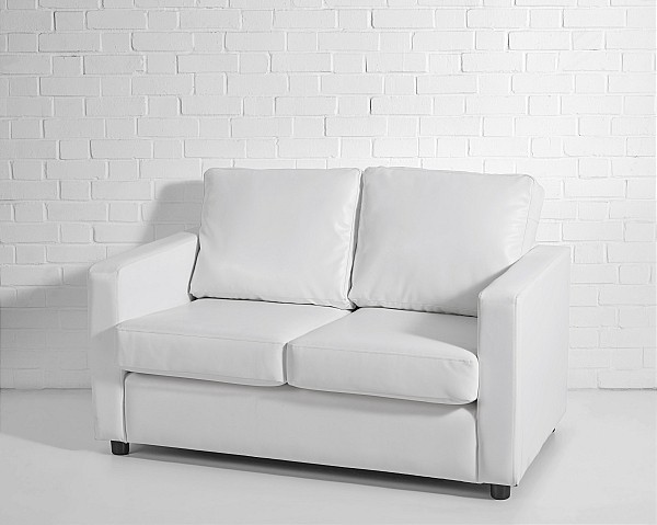 White Monaco 2 Seater Sofa For Sale