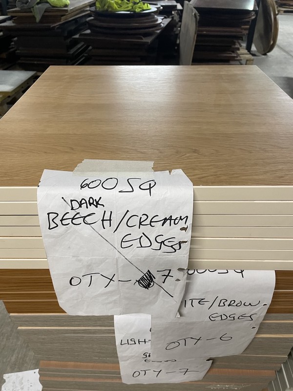 600 x 600mm table tops 600 x 600mm table tops