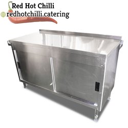 1.3m Stainless Steel Sliding Door Work Table Cabinet  (Ref: 2088)