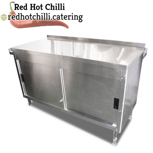 1.3m Stainless Steel Sliding Door Work Table Cabinet  (Ref: 2088)