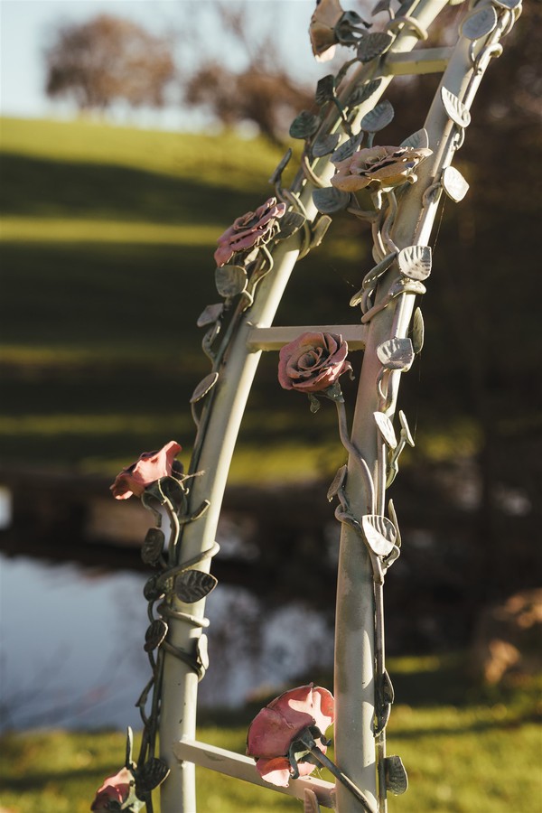 Steel wedding arch with flowers