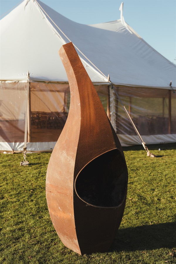 Giant chiminea for wedding venues