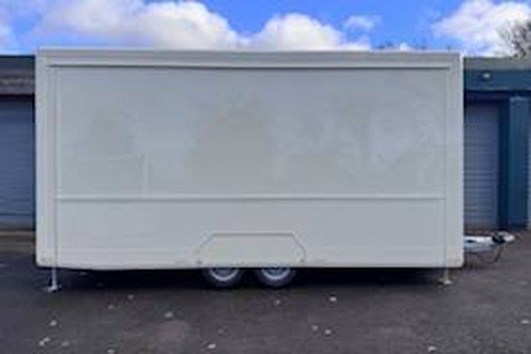 Catering trailer with large hatch