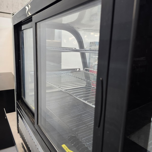 Counter top display fridge with sliding doors Counter top display fridge with sliding doors