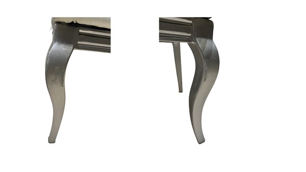 Silver and white chairs for sale Silver and white chairs for sale