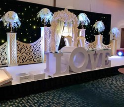 Wooden 'LOVE' Table With Glass Top