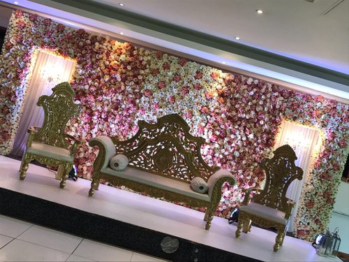 3x White Sofas With Gold Frame For Sale