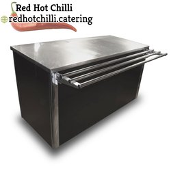 1.9m Stainless Steel Counter With Tray Rail