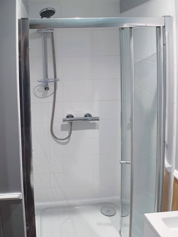 Shepherds hut with shower