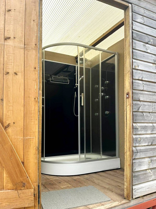 Camp site shower and toilet unit