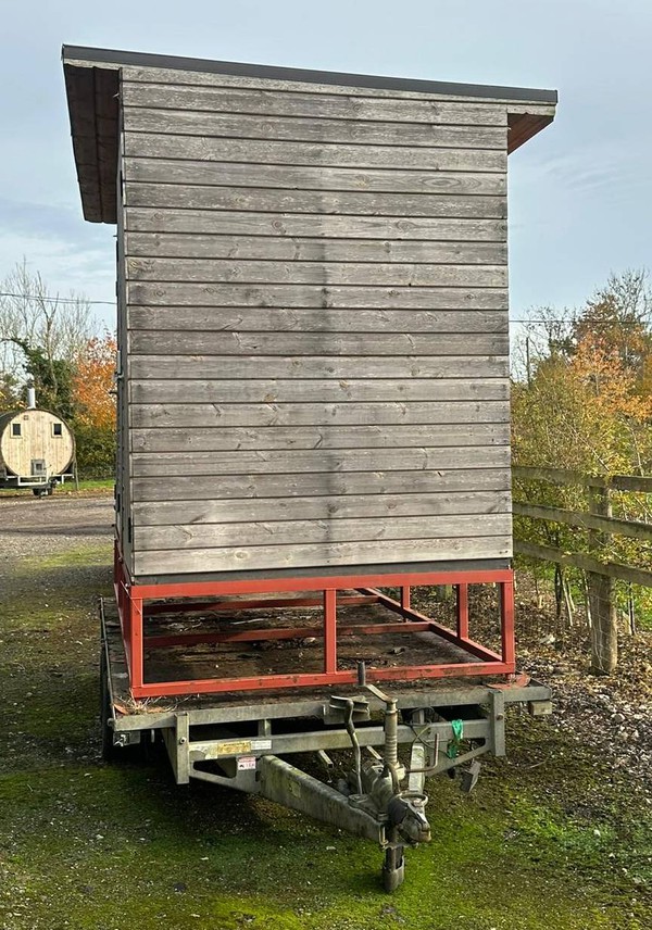 Wooden shower and toilet unit
