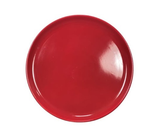 100x Porcelite Red Flat Pizza Plate 27cm