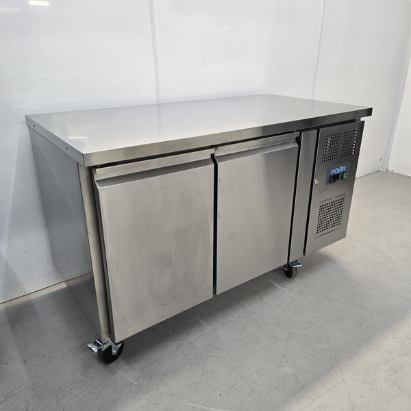 Stainless steel prep fridge