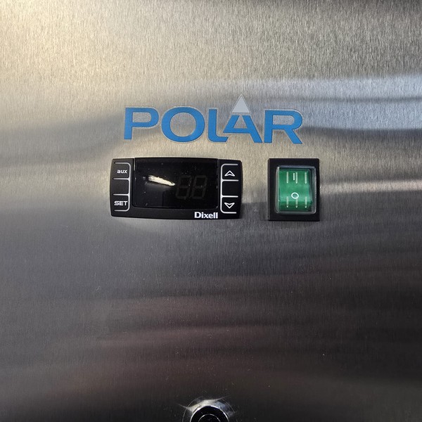 Temp display Polar Stainless Single Upright Fridge